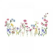 Floral Wall Decals Removable Flower Stickers For Home Decor Watercolor Wildflowers Easy to Apply